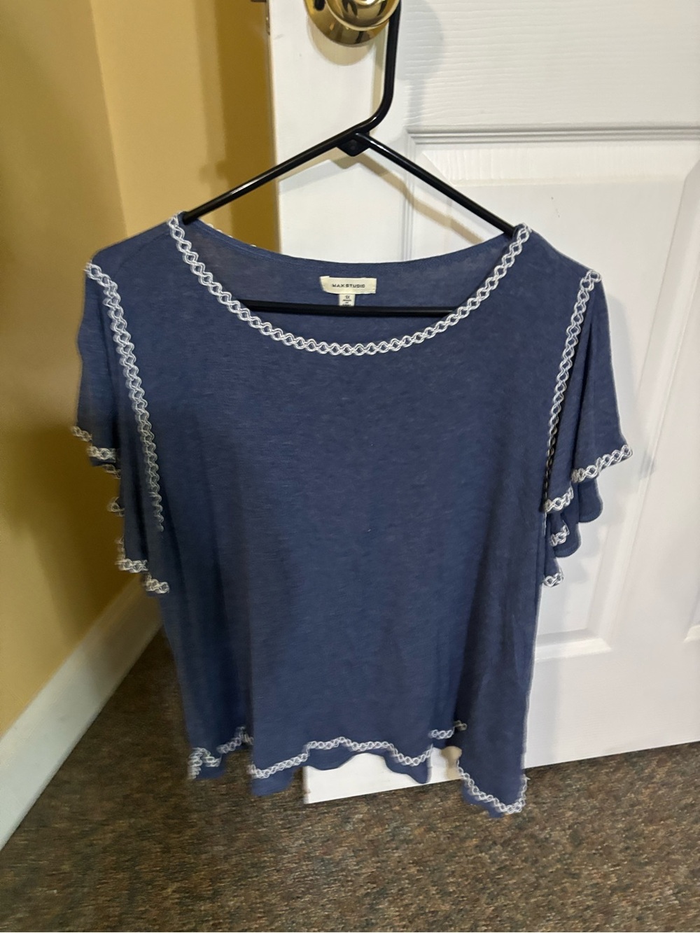 Max Studio Super Soft Crochet-Trim top